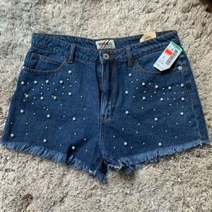 Papaya Pearl Embellished Shorts